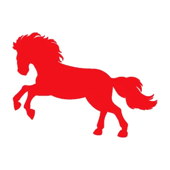 Samolepící dekorace SAMOLEPKA Kůň 098 levá běh (10 - červená) NA AUTO, NÁLEPKA, FÓLIE, POLEP, TUNING, VLASTNÍ TEXT, TISK, AUTOSAMOLEPKY.cz, POLEPY, OBRÁZEK, LOGO, SAMOLEPKY