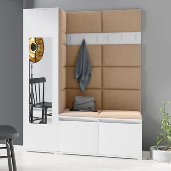 Předsíňová stěna Předsíňová stěna Emi 14 - bílá Barva panelů: Béžová - Trinity 04