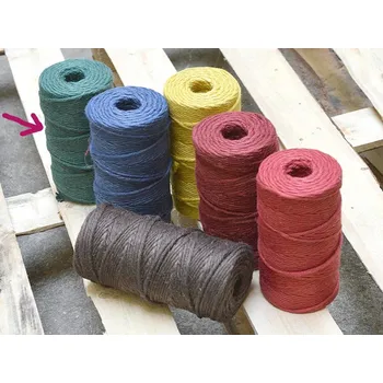 Galanterie Jutový motouz zelená CÍVKA, 200g,průměr 3,5mm Český výrobce