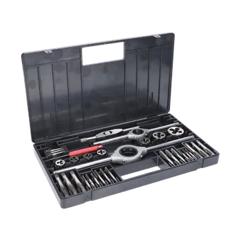 Závitořezný nástroj BUČOVICE TOOLS Souprava závitořezných nástrojů M1-II NO, závitníky M3-M12, závitové kruhové čelisti M3-M12, vratidlo 2,5-7,1 mm, vratidlo na závitníky 25 a 38 mm