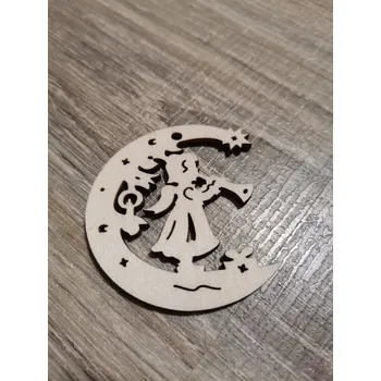 Vánoční ozdoba Dřevěná vánoční ozdoba č.21 - Andílek s trubkou Velikost: 70