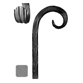 Zábradlí KOVIAN, s.r.o. Kovaný prvek 12 x 12 mm, 200 x 75 mm, zdobený