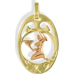 GEMMAX Original – garance kvality GUPCN0485 Zlatý přívěsek - Znamení Panna – žluto-červené zlato 585/1000 GUPCN-04851 – v dárkovém balení s Certifikátem ryzosti