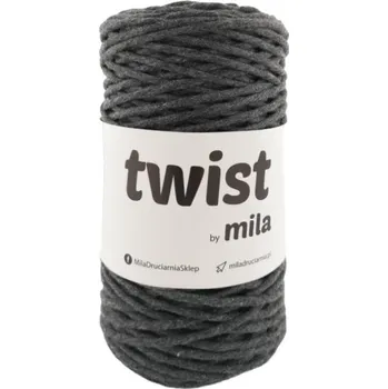 Příze MILA macramé šňůra TWIST 3mm Grafitová