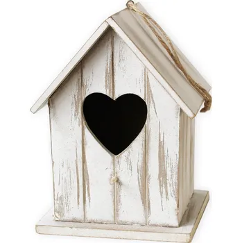 Velikonoční dekorace Budka závěs dřevo 20,5cm bílá (539462)