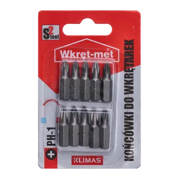 Bit Klimas 10 dílny blister bitů PH1, délka 25mm