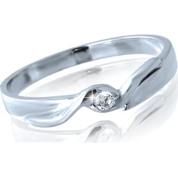 Prsten GEMMAX Prsten z bílého zlata osazen zirkonem vel. 57 – zlatý šperk ryzosti 585/1000 v Dárkovém balení s Certifikátem GLRWB-57-18561