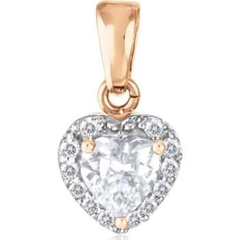 Přívěsek Cutie Jewellery Z8016-10 Přívěsek srdíčko z růžového zlata se zirkony Z8016 – zlatý šperk ryzosti 585/1000 v Dárkovém balení s Certifikátem GLPRB-38081