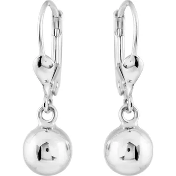 Náušnice GEMMAX Visací náušnice Kuličky z bílého zlata Ø 7 mm – zlatý šperk ryzosti 585/1000 v Dárkovém balení s Certifikátem GLEWN-41121