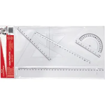pravítka Sada pravítek CONCORDE, 4 ks, transparentní