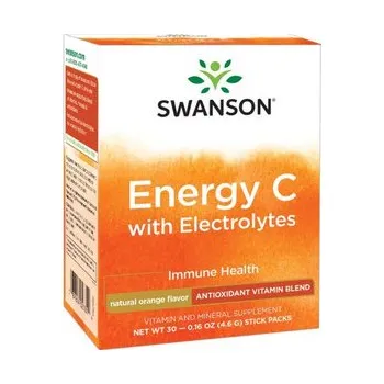 Swanson Energy C with Electrolytes Doplněk stravy s obsahem vitaminu C 138 g (30 x 4,6 g), Pomeranč, prášek