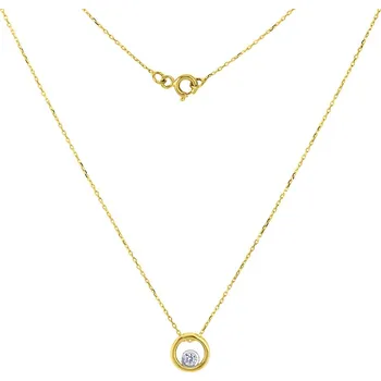 Náhrdelník GEMMAX Zlatý náhrdelník s minimalistickým přívěskem délka 42 cm – zlatý šperk ryzosti 585/1000 v Dárkovém balení s Certifikátem GLNCB-42-33351