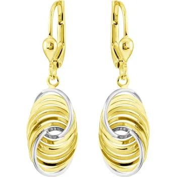 Náušnice GEMMAX Působivé plastické zlaté visací náušnice – zlatý šperk ryzosti 585/1000 v Dárkovém balení s Certifikátem GLECN-39981