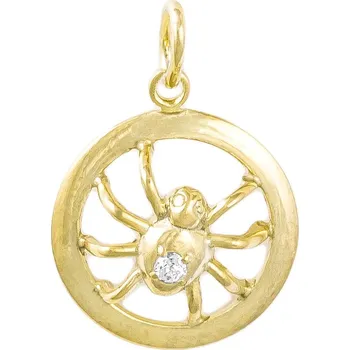 Přívěsek GEMMAX Original – garance kvality Zlatý přívěsek Pavouček pro štěstí - se zirkonem – zlatý šperk ryzosti 585/1000 v Dárkovém balení s Certifikátem GUPYB-83871