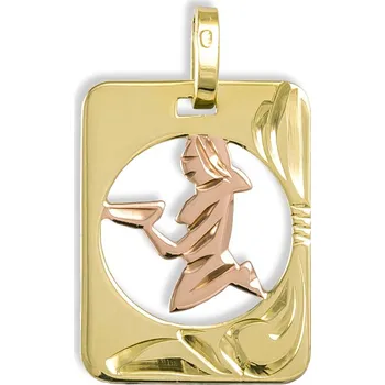 Přívěsek GEMMAX Zlatý přívěsek Panna - měsíční znamení destička – zlatý šperk ryzosti 585/1000 v Dárkovém balení s Certifikátem GUPCN-68791