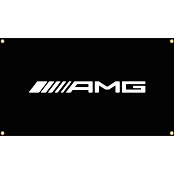Autoklíč Vlajka na zeď AMG Mercedes-Benz (90x60cm) EIC-287