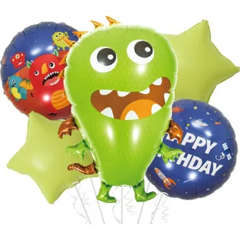 Balónek Sada balónků zelené monstrum 5ks