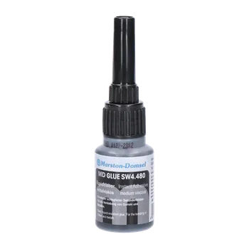 Průmyslové lepidlo Marston-Domsel GmbH sekundové lepidlo nárazom odolné, farba - čierna. Vhodné na lepenie gumy a kovov.