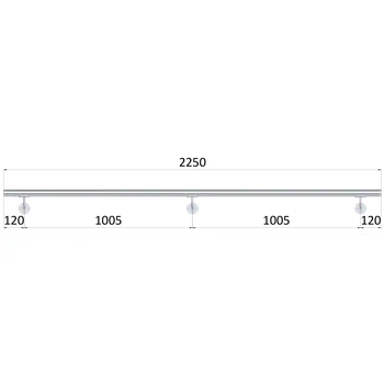 Madlo do koupelny KOVIAN, s.r.o. Madlo ø 42.4mm, L-2250mm, broušená nerez AISI304