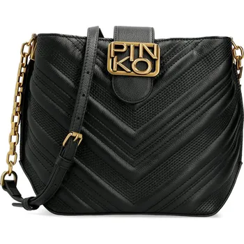 Pinko Kůžoná crossbody kabelka CHEVRONNE | Barva:černý | Velikost:OS