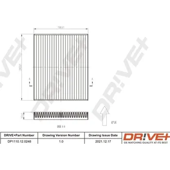 Kabinový filtr Filtr vzduchu v interiéru Dr!ve+ DP1110.12.0248