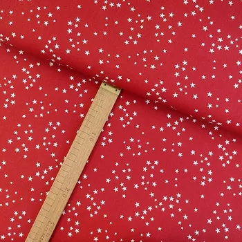 Bavlněné plátno - Hvězdičky bílé na červené - šíře 150cm