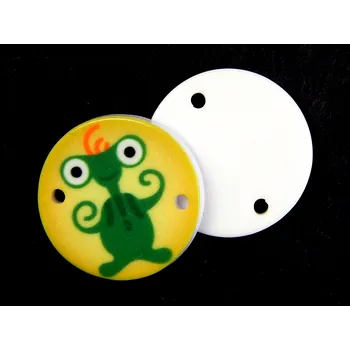 Knoflík GU445, Plastový knoflík, nášivka, příšerka, zelená, 36" / 1 kus