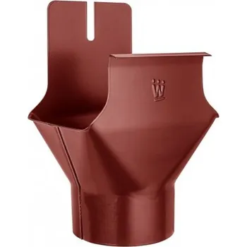 Střecha Kotlík hliníkový hranatý ocelově červený 400/120 mm na kulatý svod