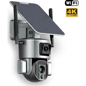 Bateriová duální PTZ WiFi IP kamera Secutek SHT-SPB5-WIFI se solárním panelem