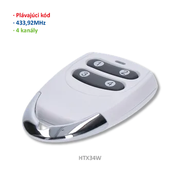 Centrální jednotka pro chytrou domácnost KOVIAN Vysielač 4-kanálový, 433.92MHz, plávajúci kód, biely