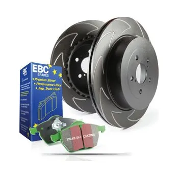 Brzdový komplet Zadní sada EBC PD16KR016 - Brzdové kotúče BSD Grooved + brzdové dosky Greenstuff