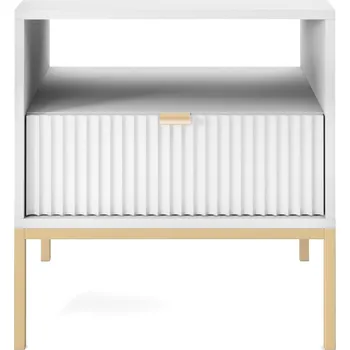 Noční stolek PSK Noční stolek NEMO, Bílá 54 cm Dekor nohou: Zlaté