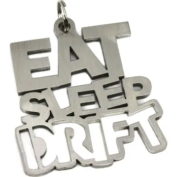 Kovová Klíčenka "EAT SLEEP DRIFT" - nerez