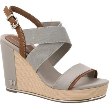 Dámské holínky Tommy Hilfiger Boty na klínku s přídavkem kůže | Barva:šedý | Velikost:36