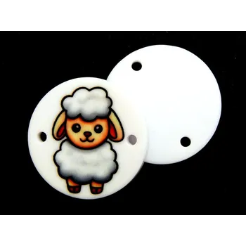Knoflík GU503, Plastový knoflík, nášivka, Ovečka, 36" / 1ks