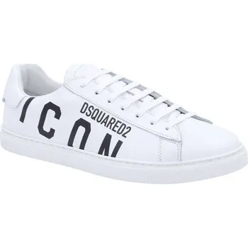 Pánské tenisky Dsquared2 Kůžoné plátěné tenisky | Barva:bílý | Velikost:44