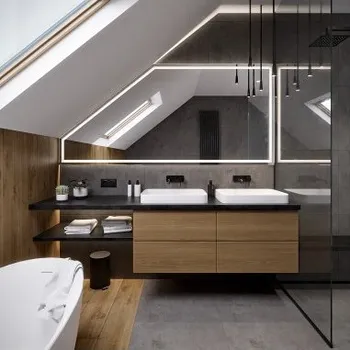 Zrcadlo Pískované půdní zrcadlo - na míru - REGA LED