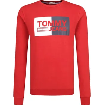 Pánská mikina Tommy Jeans Mikina TJM ESSENTIAL LOGO | Barva:červený | Velikost:XXL