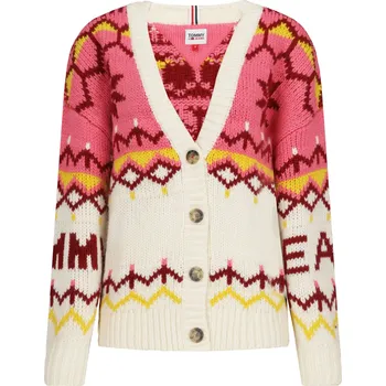 Dámský svetr Tommy Jeans Kardigan | Barva:růžová | Velikost:XS