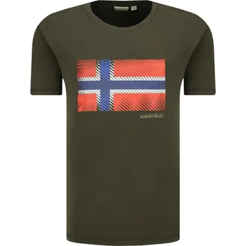 Pánské oblečení Napapijri Tričko SIBU GREEN FOREST | Barva:khaki | Velikost:L