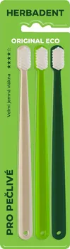 Zubní kartáček Herbadent Original Eco zubní kartáčky pro pečlivé velmi jemná vlákna 3 ks
