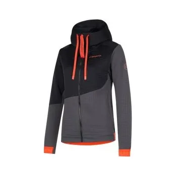 Dámská mikina La Sportiva METHOD HOODY Women Carbon/Cherry Tomato šedá M