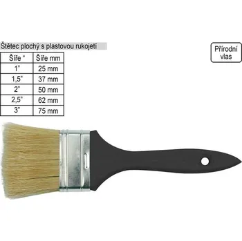 Malířský štětec EU Štětec plochý s plastovou rukojetí štětec: šíře 25mm / 1"