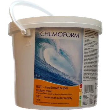 Bazénová chemie BST 3kg mini (20g tablety) - multifunkční tablety 5v1 do bazénu, CHEMOFORM