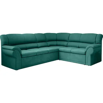 Obývací pokoj Rohová rozkládací sedací souprava, smaragdová, pravá, AMELIA