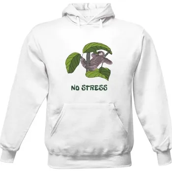 Pánská mikina Pánská mikina s kapucí s potiskem Pánská mikina - Lenochod - NO STRESS pánské