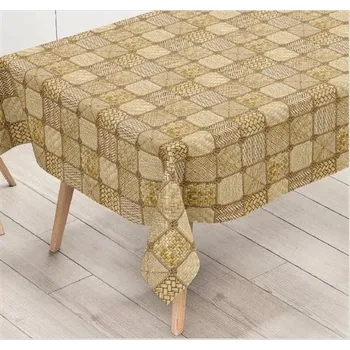 ubrus Ubrus PVC 159A metráž proutěný vzor hnědý šířka 140 cm