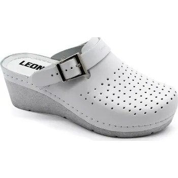 Dámská zdravotní obuv Leon 1000 Dámská kožená obuv na klínku - bílá Velikost: 36