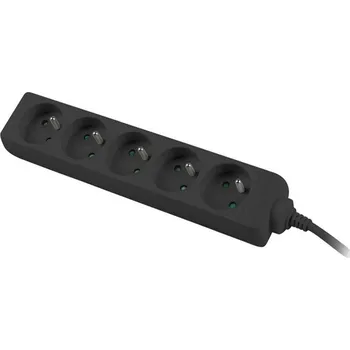 Prodlužovací kabel Konnoc DX-5F 5m pětizásuvka ČERNÁ