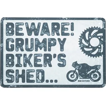 Motokosmetika Oxford Plechová cedule "BEWARE" 30x20 cm